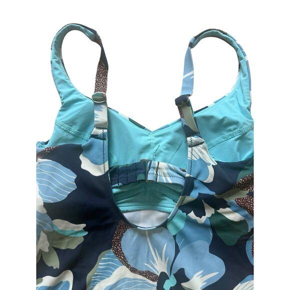 Athleta Bondi Bra Tankini 34 B / C Hero Bloom‎ Dress Blue UPF 50+ Floral - Picture 5 of 5